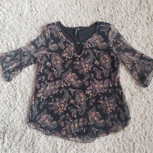 Obsession top with shear butterfly sleeves 1X